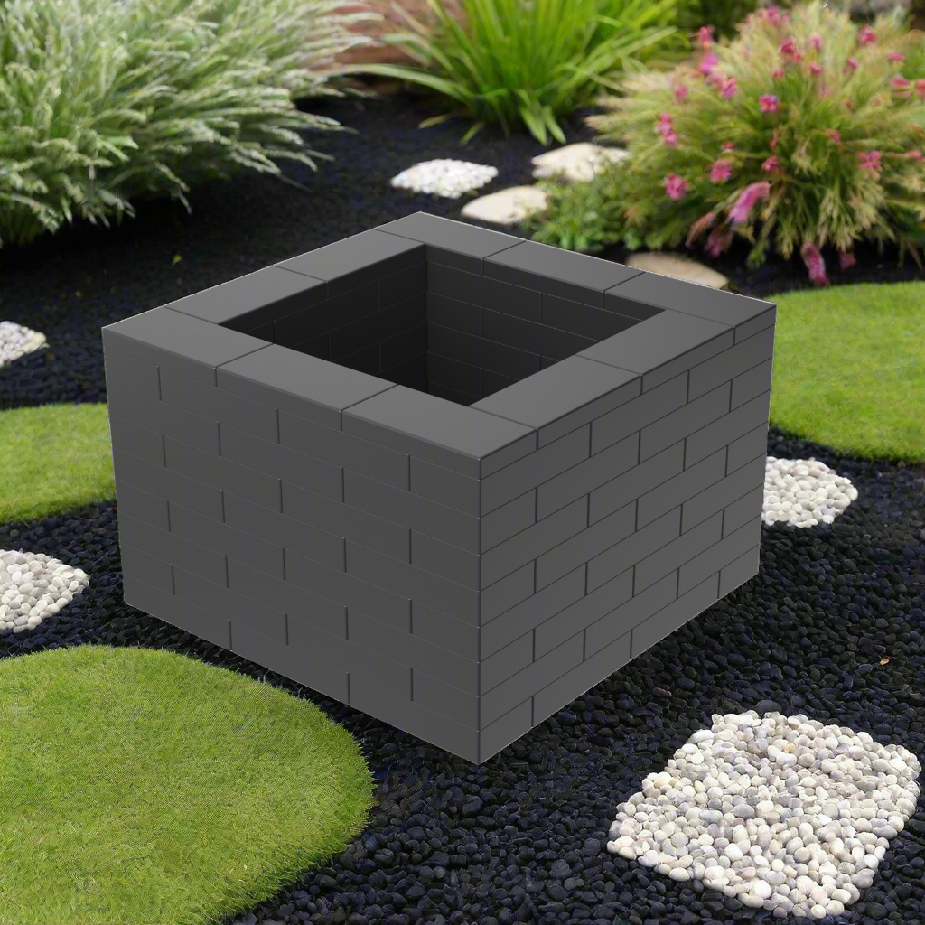 Kit Fioriera in Mattoni di Plastica Neri 3 x 3 x 8