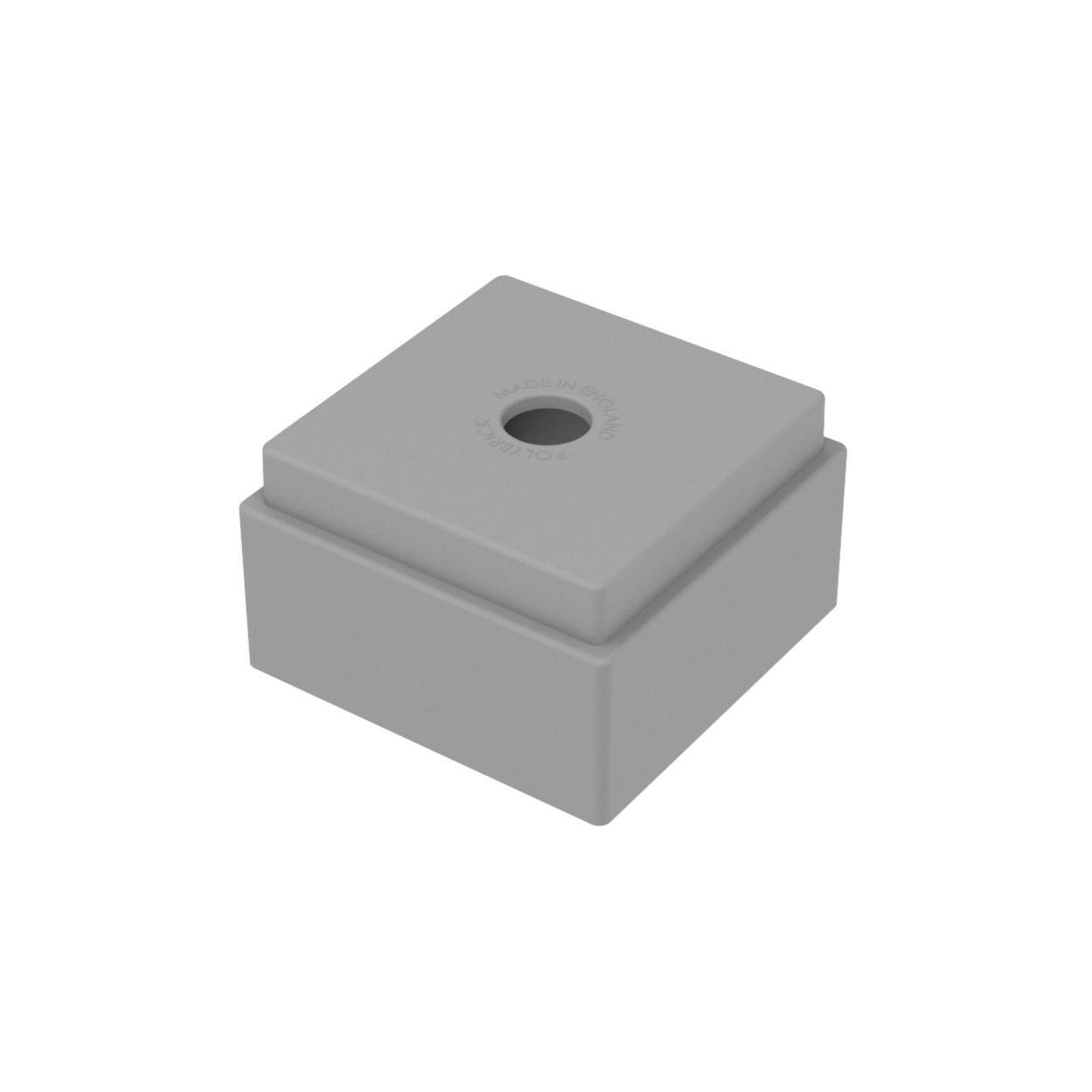 Blocco da costruzione singolo PolyBrick in plastica grigia